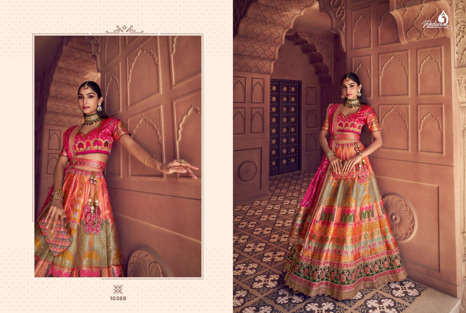 VRINDAVAN VOLUME 6 9 By VRINDAVAN 10369 SERIES Designer Beautiful Collection Occasional Wear & Party Wear Net Lehengas At Wholesale Price